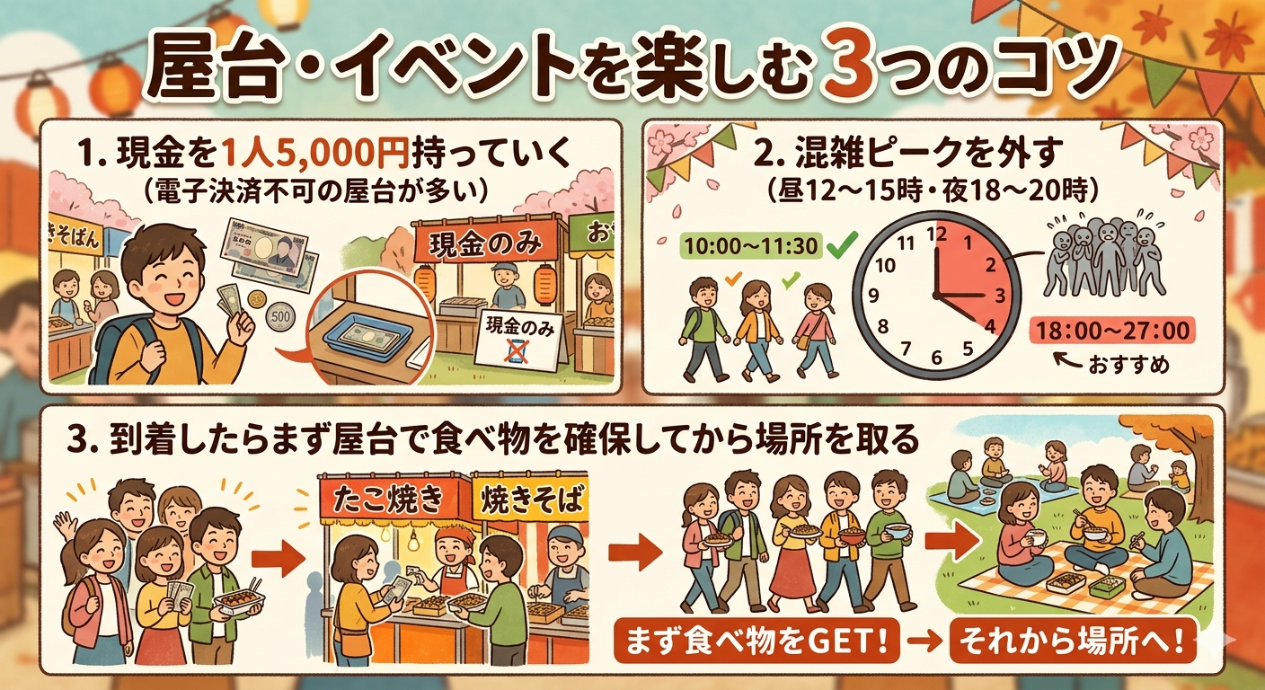 花見屋台を楽しむ3つのコツ